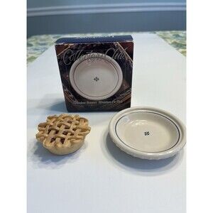 Longaberger Miniature Faux Apple Pie & Pie Plate for JW Miniature Basket